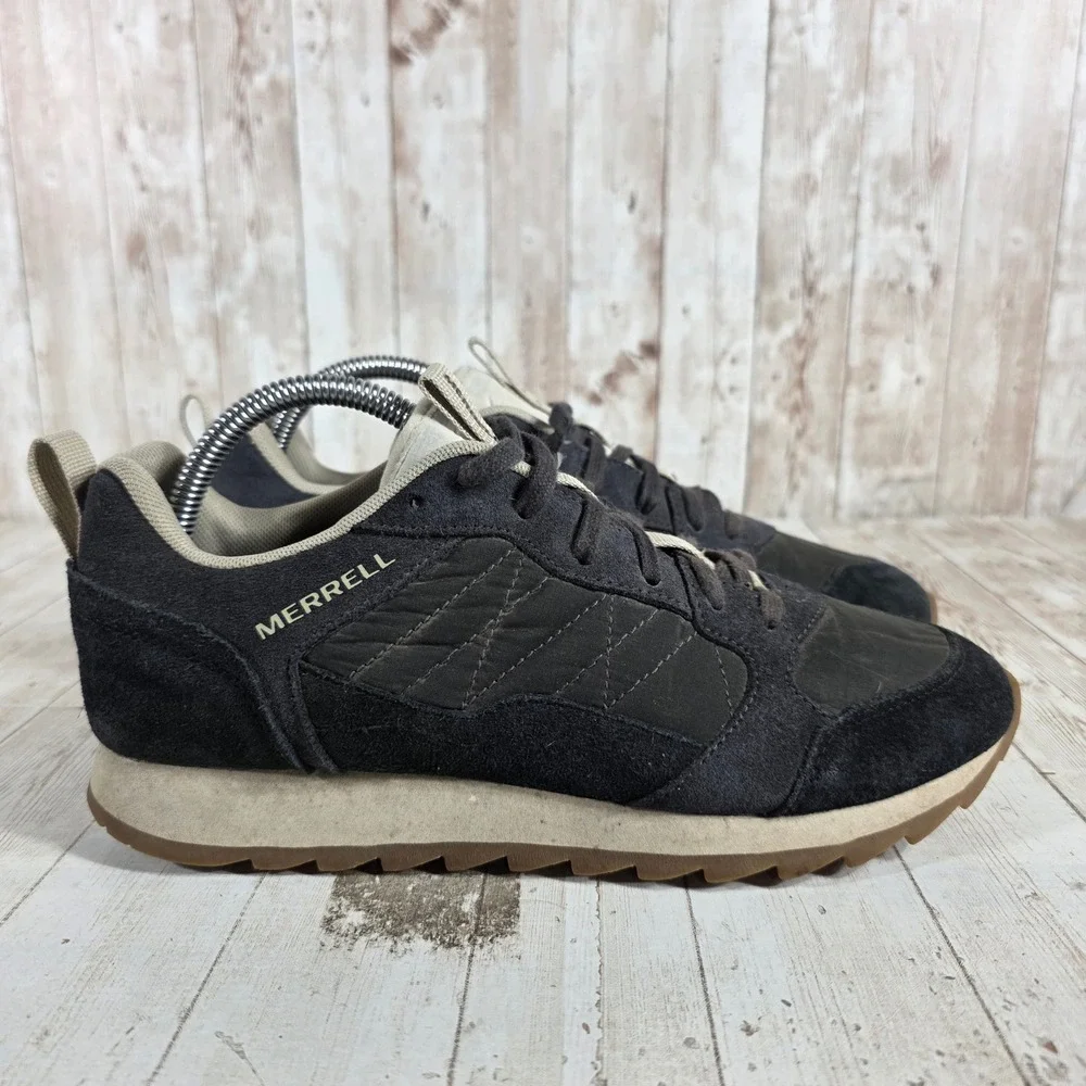Merrell‎ Alpine Sneaker Womens 9.5 Black Suede Quilted Retro Outdoor J004804